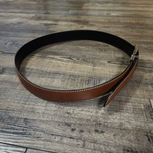Steve Madden Men's reversible leather belt size 34/36 brown or black - Picture 2 of 6